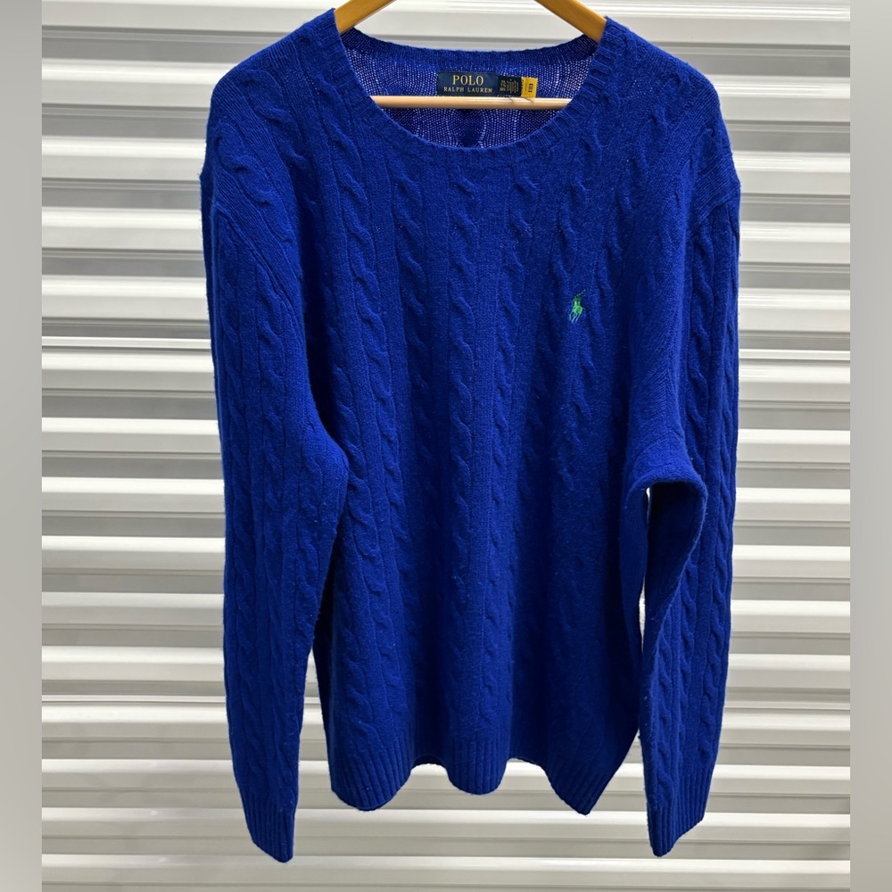 Ralph Lauren Men's Vibrant Blue Cashmere Crewneck Sweater